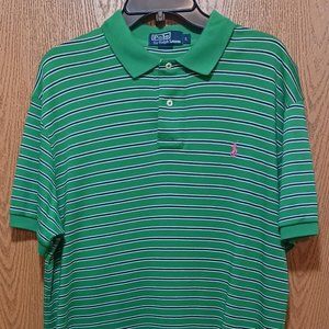 Polo (Ralph Lauren)-(Green/Black)-(Stripe)-(Pre-owned)-(Size L)-$30.00